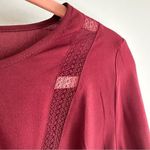 Old Navy  Lattice billowy Balloon Sleeve Blouse Burgundy Crimson sz Small Photo 2