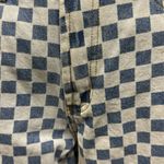 Tiger Mist Wide Leg High Waist Blue White Checkered 4 Pocket Denim Jeans Small Photo 13