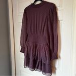 American Eagle Outfitters mock neck long sleeve ruffle purple dress size XS Photo 3