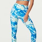 Wildfox  Sweat Tie Dye Two Piece Set Sports Bra Leggings Blue Green Womens Medium Photo 0
