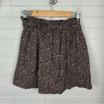 American Eagle Brown Cheetah Print Paperbag Waist Button Front Skirt Size M Photo 9