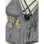 Matte Collection Matte Collections Women's Swimsuit Solid Black Mesh Sides Padded Small Keyhole Photo 7