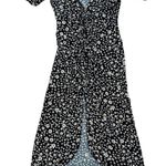 AFRM Black Ditsy Daisy Floral Plunge V Neck High Low Maxi Midi Dress — L Multiple Size L Photo 1