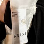 Reiss  Jayde Bodysuit Blouse Long Sleeve Low V-Neck White Black 8 Photo 6