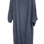 Rip Curl  gray crochet sweater duster fringe cardigan size small/medium Photo 0