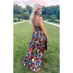 Show Me Your Mumu Juliet Maxi Dress in Charm Peony Black Taffeta M Photo 2
