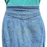 Newport News VTG 80s Light Wash Jean Skirt Knee Length Women’s 14 Denim Blue Photo 1