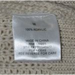 Pink Rose  Oatmeal Tan Crochet Open Front Cardigan Sweater Size M Pockets Office Photo 10