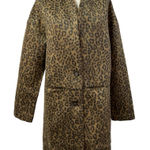 Old Navy Leopard Print Long Line Coat Textured Jacquard Small tall Mobwife New Photo 0