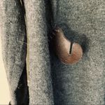 Anthropologie  Bibelot Wool Cardigan Leather Buckle/Cut-Outs Charcoal Grey size M Photo 9