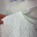 Talbots women’s white textured sheer lined long sleeve vneck blouse shirt medium Photo 2