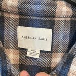 American Eagle Women’s Blue and White Plaid Autumn Flannel Sz M Photo 1