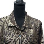 Chico's Women's Jacket Size 2 Large Floral Silk Rayon Brown Long Sleeve Classic Photo 1