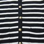 J.Crew NWT Emilie Sweater Lady Jacket in Black Ivory Stripe Knit Cardigan L Photo 1