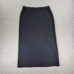 Eileen Fisher Wool Midi Skirt Medium Heather Gray Knit Elastic Waist USA Photo 9