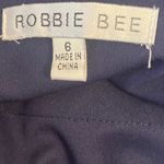 Robbie Bee  Navy Blue and Cream Ruffle Dress‎ Sz 6 Photo 4