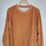 Aerie Oversized Women's Fleece Crewneck Pullover Sweatshirt Brown Size XS Photo 1