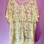 Cato White Lace Eyelet Cotton Boho Swim Cover Short Sleeve Blouse Size 22/24W Photo 0