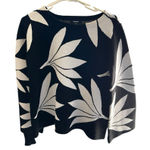 Premise  Black and White Leaf Pattern Sweater Photo 0