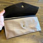 Leather Suede Envelope Clutch Bag Tan Gray Neutral Bow Vintage Bohemian Festival Brown Photo 3