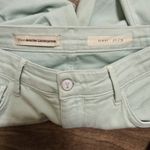Pilcro Anthropologie  Script Garment Dyed Raw Hem‎ Denim 31 Light Green Photo 3