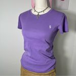 Ralph Lauren Polo  Purple‎ Baby Tee Short Sleeve White Pony Womens Medium Photo 1