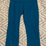 Lululemon  Fast Free HR Crop 19”L Reflective Size‎ 6 Blue Lagoon leggings Photo 0