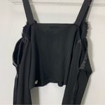 ZARA  Cold Shoulder Crop Top Lace Dress With Sleeves Photo 2