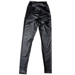 Aerie Offline By  Real Luxe Faux Leather Hi Rise Leggings Size XS Black Biker New Photo 8