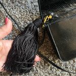 Judith Leiber vintage embroidered Suede evening mini bag with tassles, black Photo 5