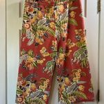 American Vintage Vintage Suzette Floral Wide Leg Cropped Chino Style Pants - Size 14 Photo 0
