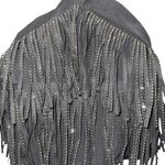 EFFORDRAM Black Faux Suede Front With Rhinestones Halter Top NWOT Size Medium Black Photo 3