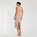 Mac Duggal 11853 Pink Crepe Sleeveless Midi Dress With Flower Beading Photo 5