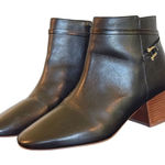 Talbots Harlow Buckle black leather heeled booties size 8.5 Photo 0