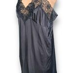 Vintage Perfect Form Slip Dress Black Lace Full Adjustable Strap Nylon Vneckline Size XL Photo 5