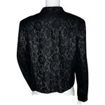 Chico's  Blazer Womens Large Black Lace Print Jacket Jeweled Button Party‎ Casual Photo 3