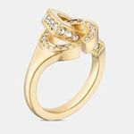 Christian Dior Dior CD LOCK RING Gold-Finish Metal and Silver-Tone Crystals size M Photo 0