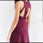 Silence + Noise Urban Outfitters Maroon Lace Up Front Dress Photo 4
