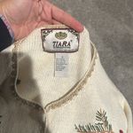 Tiara International Vintage 90s  Ugly Christmas Cream Sweater with ornaments Photo 5