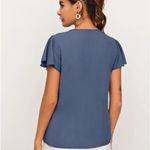 SheIn Pearl Beaded Flutter Sleeve Top Photo 1