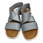 The Flexx Extra Women's Sandals Silver Elastic Ankle Strap Open Toe Slip On Photo 2