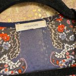 Maurice's  Red Navy Blue White Print Sheer Lightweight Boho Kimono L/XL Photo 3