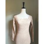 Small Beige Lace Long Sleeve Bodycon Mini Dress boho Y2K whimsigoth romantic Tan Photo 1