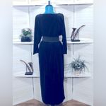 Saks 5th Avenue Sacks Fifth Ave vintage 70s 80s oversized blue velour long sleeves midi dress S Photo 1