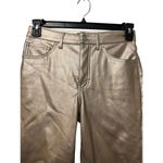 EXPRESS Metallic Faux Leather Jeans Pants Size 4R Pewter Pleather Club Holiday Photo 2