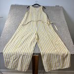 Rachel Zoe Linen Jumpsuit Wide Leg Striped Sleeveless Casual Vacation Size 12 Photo 1