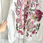 ZARA  Peacock Embroidered Button Up Shirt Dress Tunic Photo 5