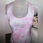 RARE 2019 Ariana Grande Pink tie dye One piece bathing suit Size L Photo 1