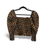 ZARA Leopard Print Puff Sleeve Blouse Photo 1