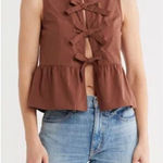 Vigoss NWT  Woman’s Brown Sleeveless Peplum Top Size Large Photo 0
